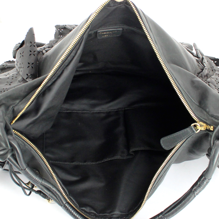 Sac à main Dior en cuir noir - Detail D2