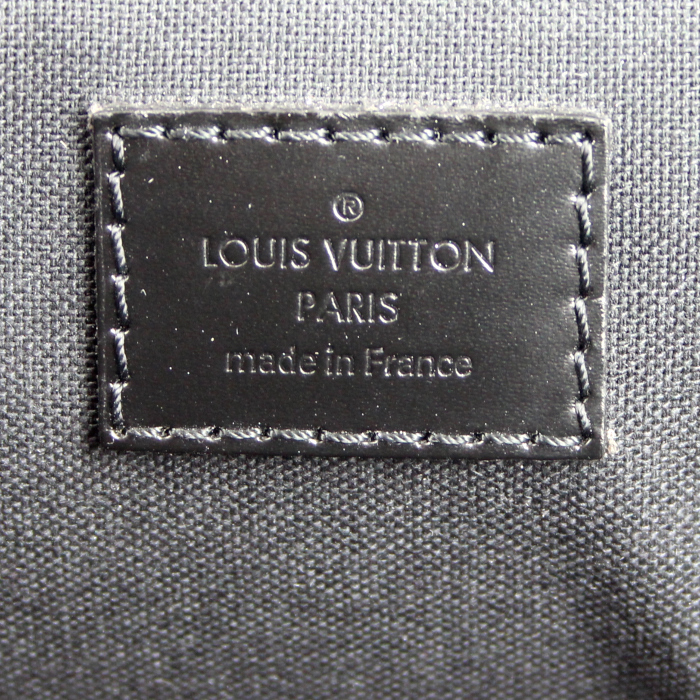 Louis Vuitton porte-documents Icare en toile damier enduite grise et cuir gris - Detail D4