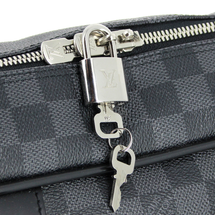 Louis Vuitton Icare briefcase in grey damier canvas and grey leather - Detail D5