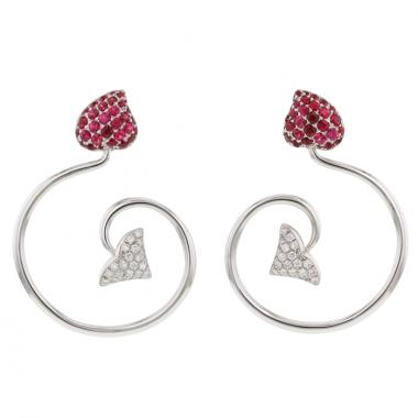Dior Diablotine earrings in white gold,  diamond and spinel