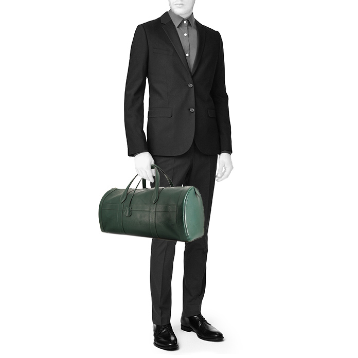 Weekend bag in green Fjord leather - Detail D1