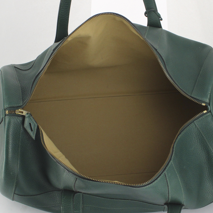 Weekend bag in green Fjord leather - Detail D2
