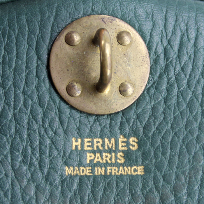 Weekend bag in green Fjord leather - Detail D3