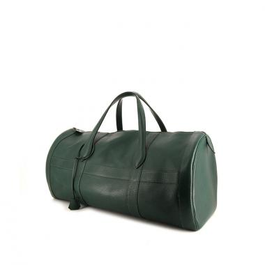 Weekend bag in green Fjord leather
