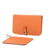 Hermès Orange Togo Leather Dogon Wallet 232h857