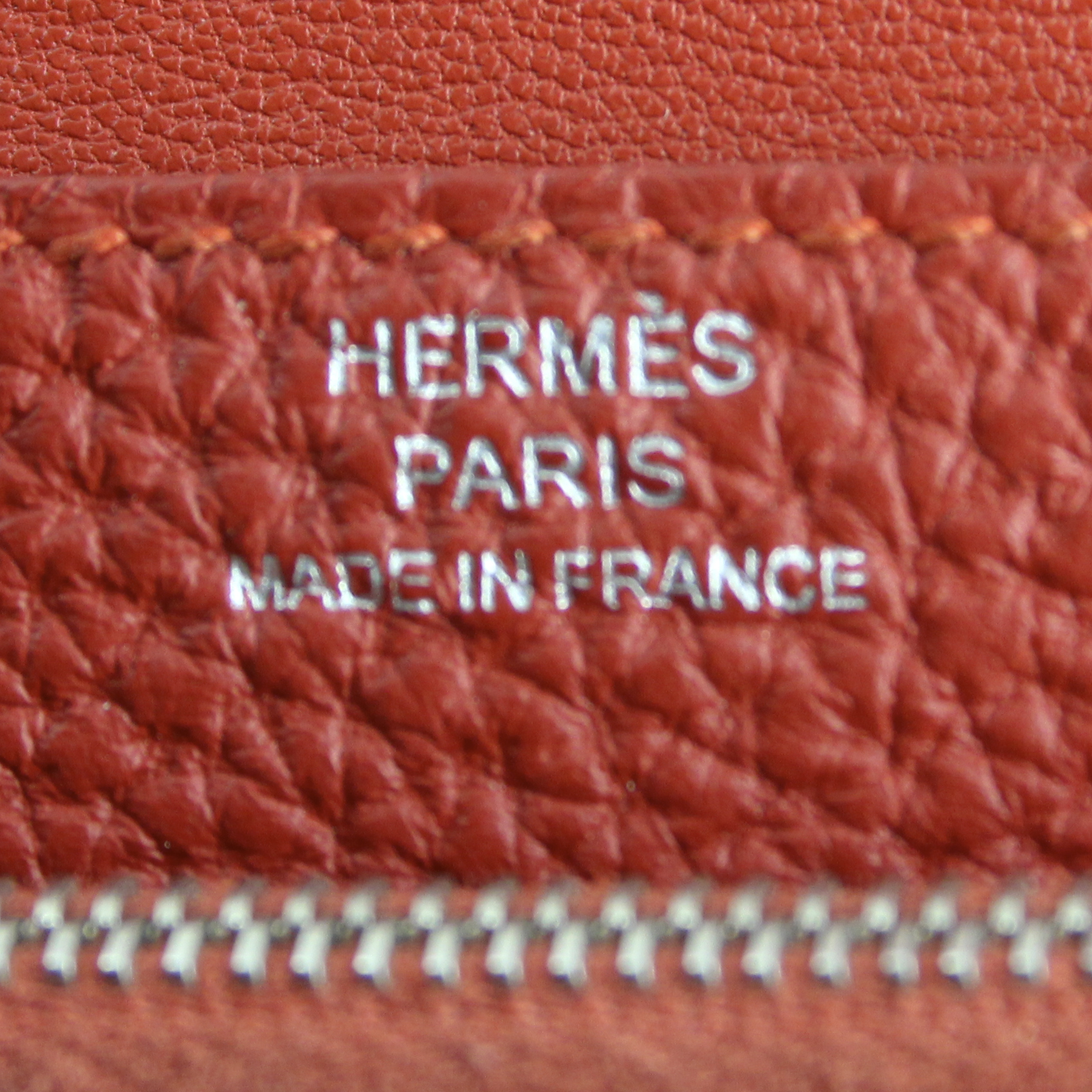 Porte-monnaie Dogon en cuir togo rouge - Detail D2