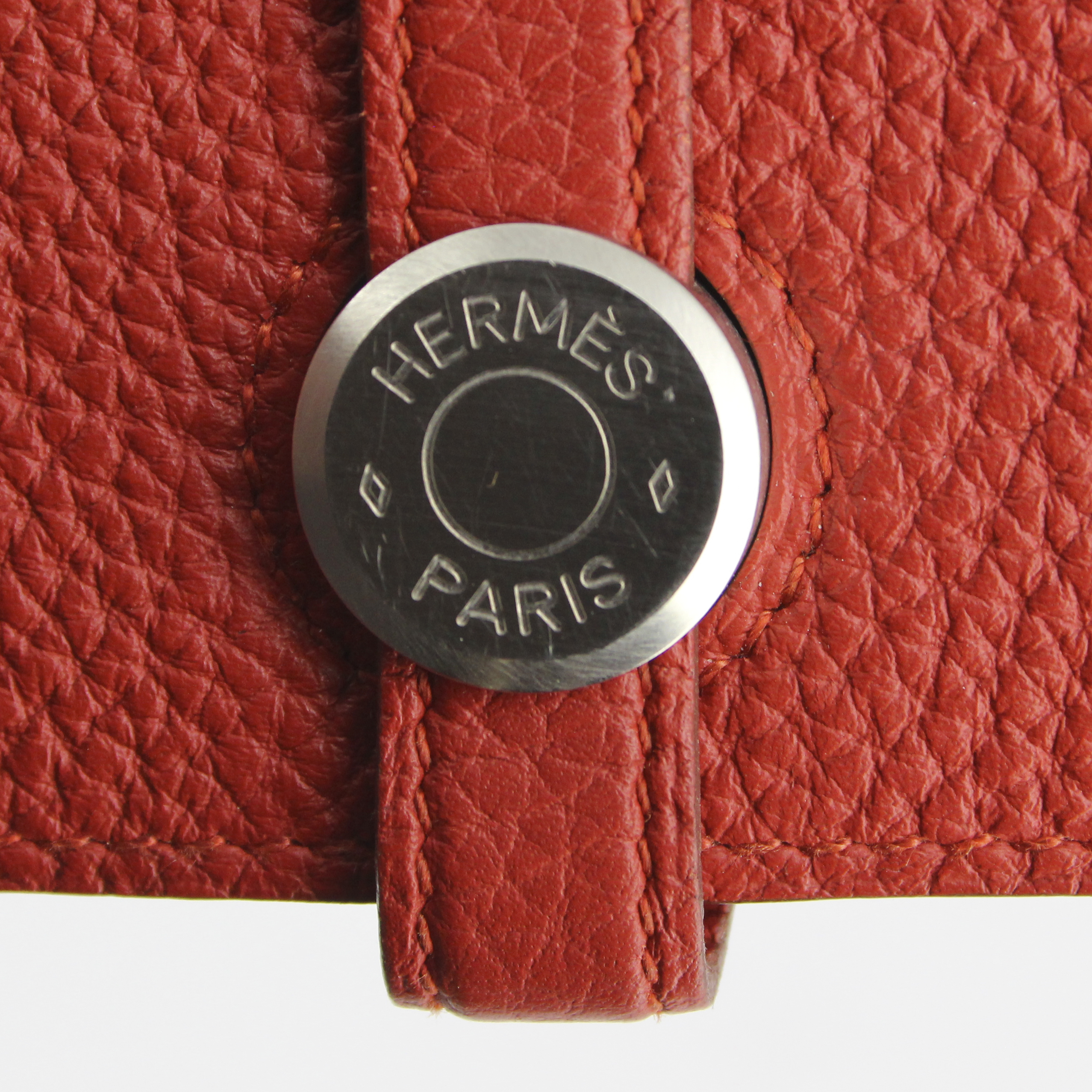 Dogon wallet in red togo leather - Detail D3