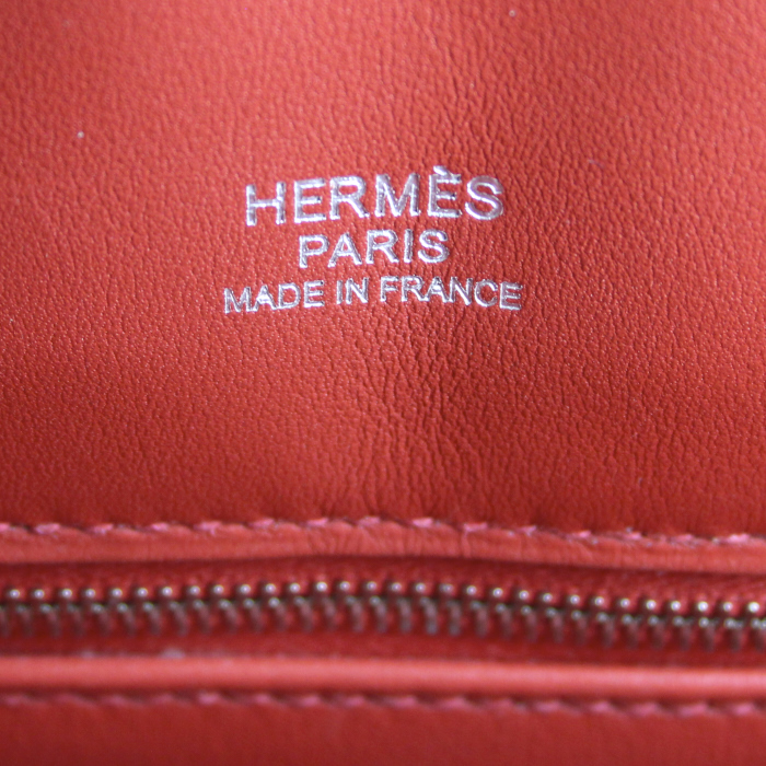 Hermes handbag in red Swift leather - Detail D3