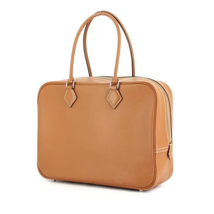 Sac à main Hermes Plume grand modèle en cuir gold