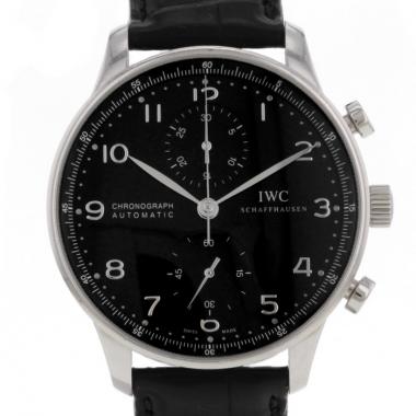 Montre IWC Portugaise Chronographe en acier Ref :  371432 Vers  2000