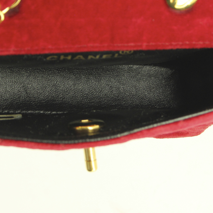 Chanel sac à main en velours rouge - Detail D2