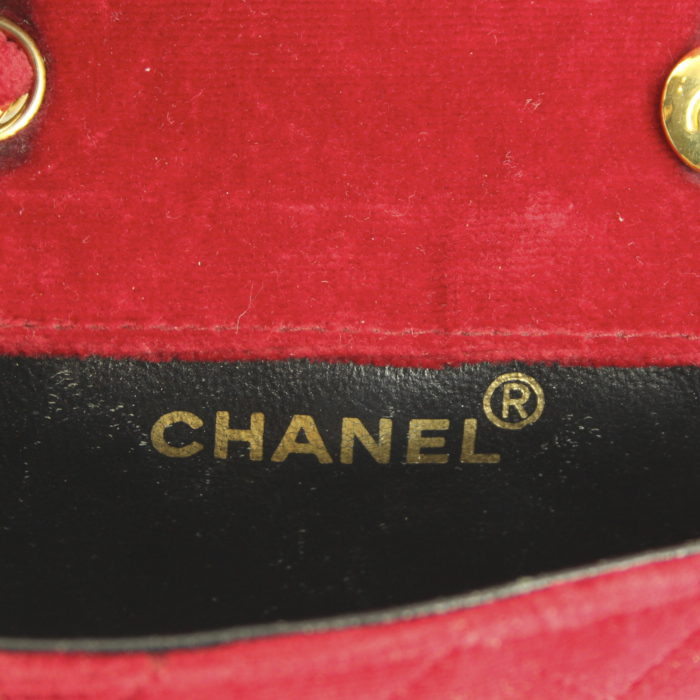 Chanel handbag in red velvet - Detail D3