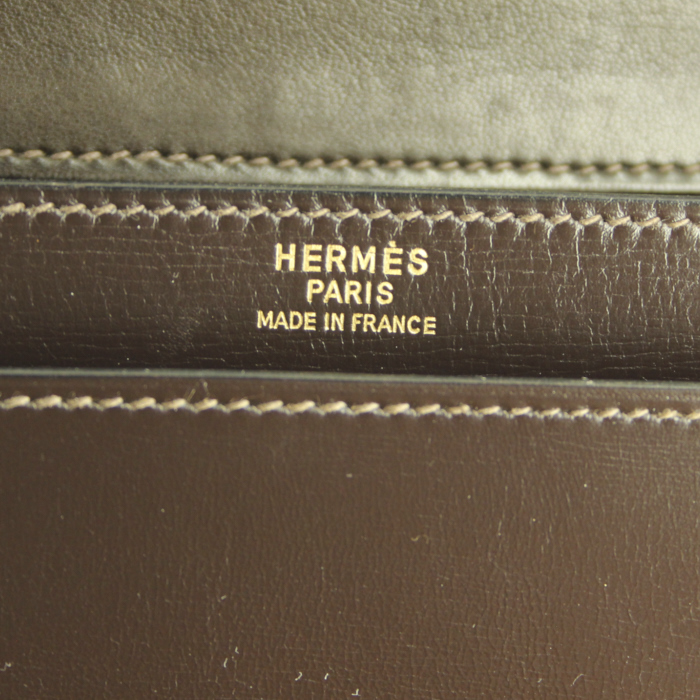 Borsa Hermes Palermo in pelle box marrone - Detail D4