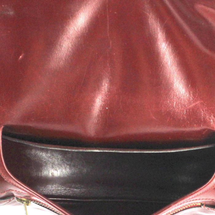 Hermes Balle De Golf handbag in burgundy box leather - Detail D2