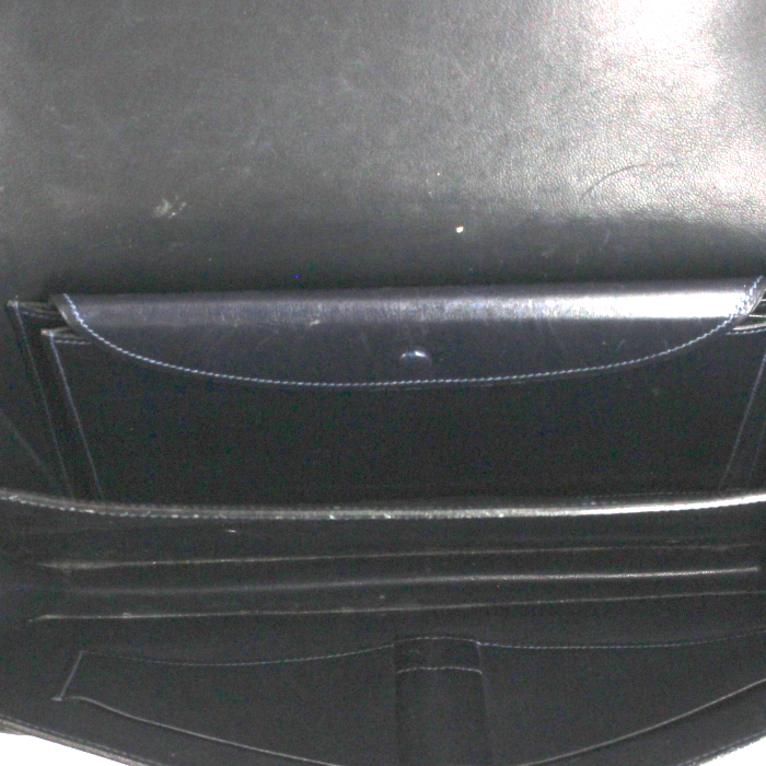 Sac à main Hermes Cordeliere en cuir box bleu-marine - Detail D2