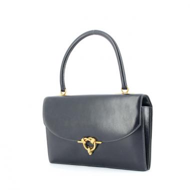 Hermes Cordeliere handbag in navy blue box leather