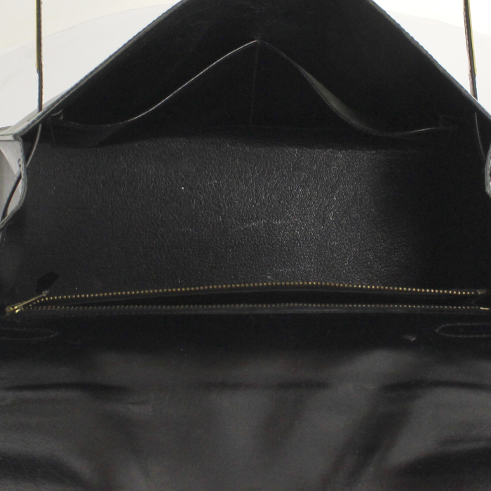Borsa Hermes Kelly 32 cm in pelle box nera - Detail D2