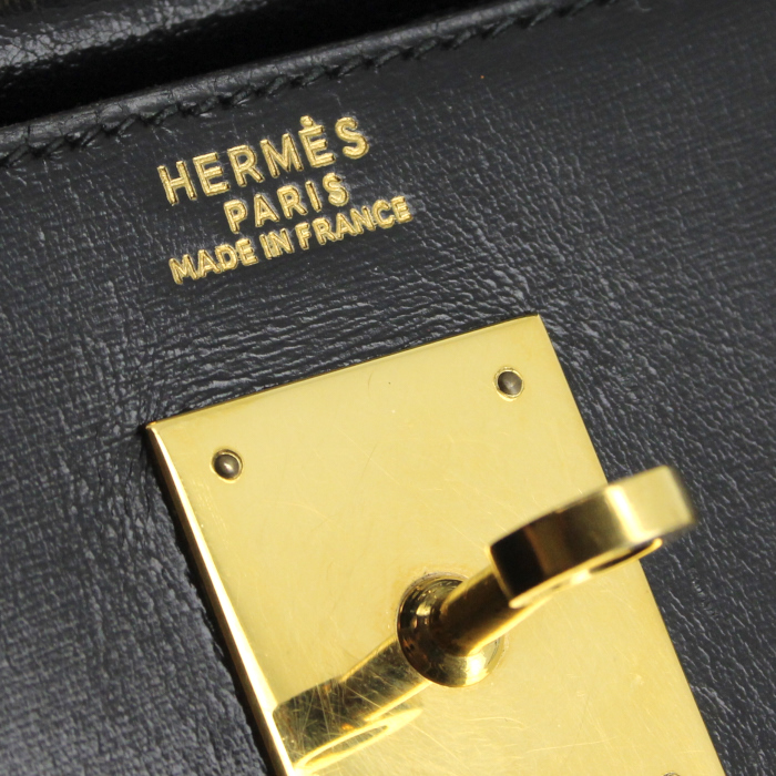 Borsa Hermes Kelly 32 cm in pelle box nera - Detail D3
