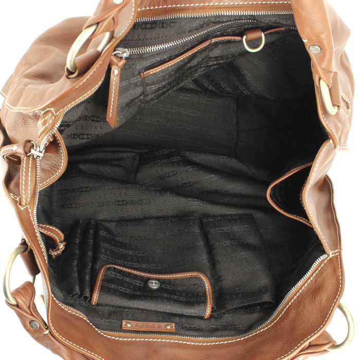 Handbag in brown leather - Detail D2
