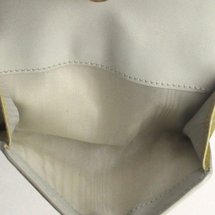 Portafogli Celine in tela monogram celeste e pelle bianca - Detail D3