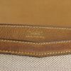 Hermes Lydie handbag/clutch in brown leather and beige canvas - Detail D4 thumbnail