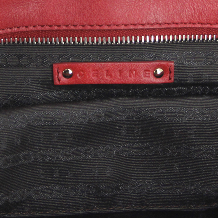 Large model handbag in red leather - Detail D3