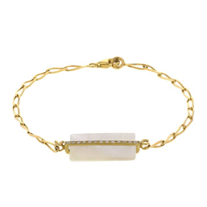 Bracciale Victoria Casal in oro giallo,  diamanti e madreperla bianca