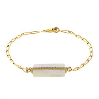 Victoria Casal bracelet in yellow gold,  diamonds and mother of pearl