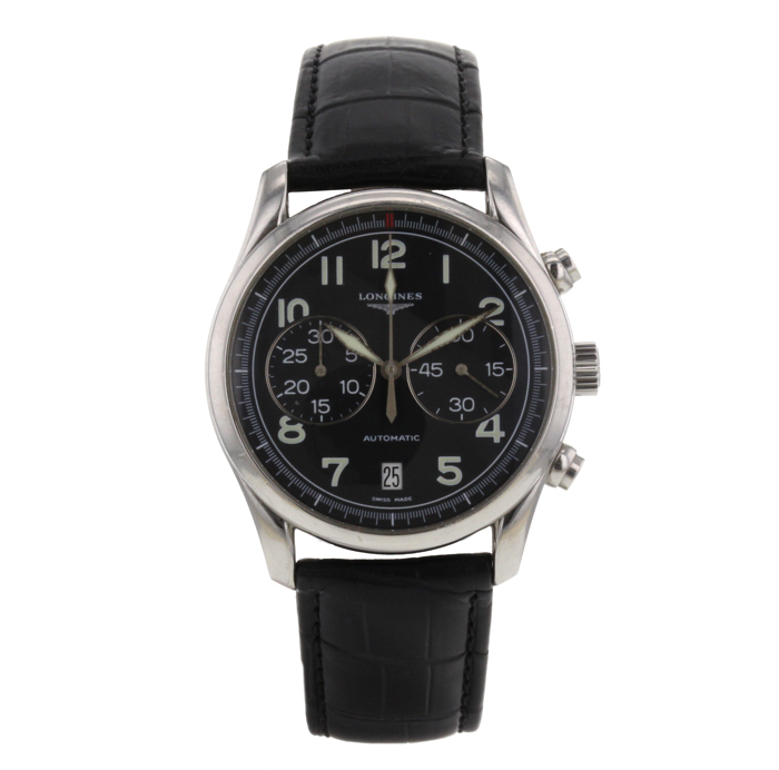 Longines Chronographe Avigation watch in stainless steel Ref: L2.629.4 Circa 2000