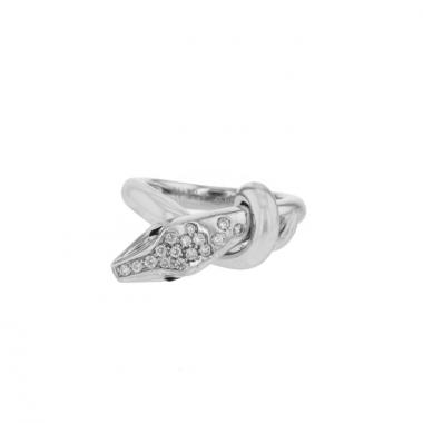 Anello Boucheron Trouble in oro bianco,  diamanti e smalto nero