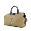 Yves Saint Laurent handbag in beige and black leather and python - 00pp thumbnail