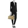 Yves Saint Laurent handbag in beige and black leather and python - Detail D1 thumbnail