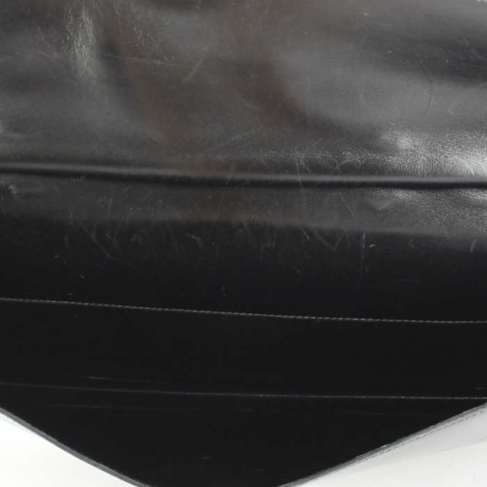 Porte-documents Hermes Quirus en cuir box noir - Detail D2