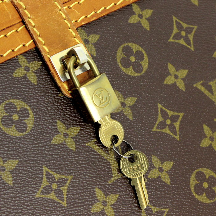 Vanity Louis Vuitton en lona Monogram y cuero natural - Detail D4