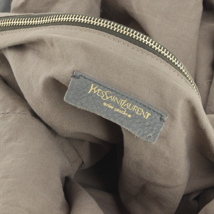 Bolso de mano Yves Saint Laurent en cuero verde agua - Detail D4