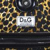 Shopping bag in tela con stampa leopardata e pelle verniciata nera - Detail D3 thumbnail