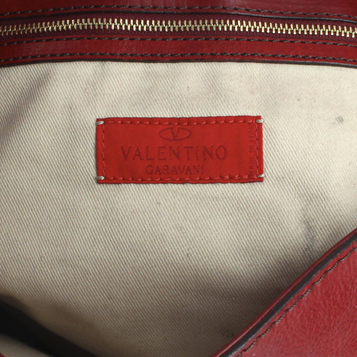 Valentino Garavani bolso de mano en cuero rojo - Detail D3
