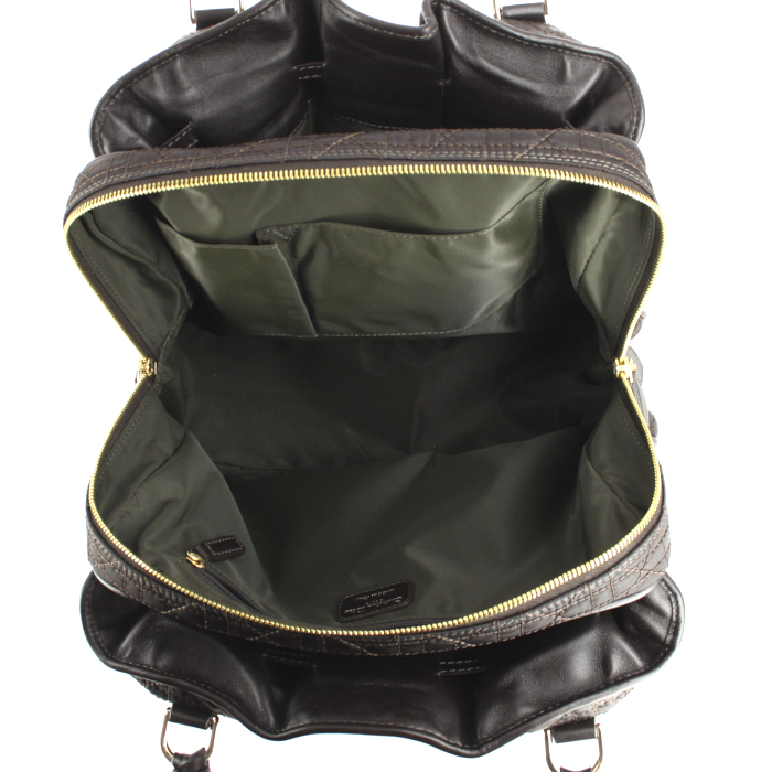 Handbag in canvas and brown leather - Detail D2