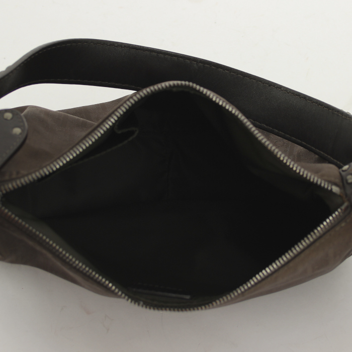 Dior handbag in monogram canvas and brown leather - Detail D2