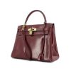 Handbag in burgundy box leather - 00pp thumbnail