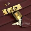 Handbag in burgundy box leather - Detail D5 thumbnail