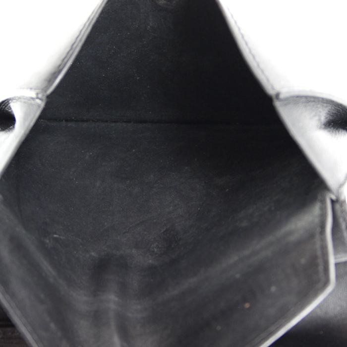 Billetera Hermes en cuero box negro - Detail D4