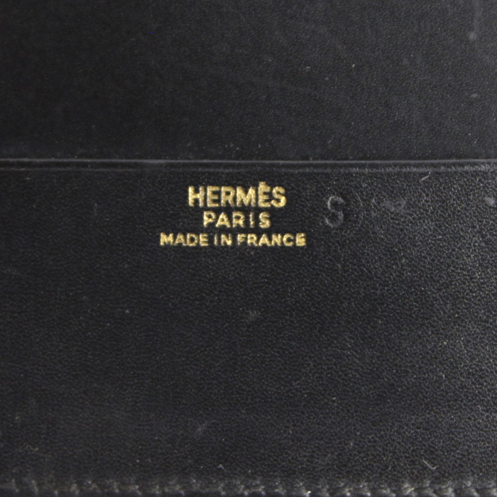 Portafogli Hermes in pelle box nera - Detail D5
