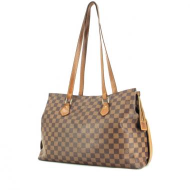 Louis Vuitton handbag in damier canvas and natural leather