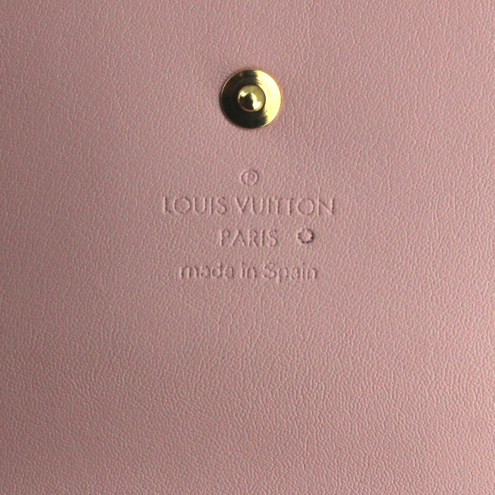 Louis Vuitton Mott handbag in pink monogram patent leather and natural leather - Detail D4