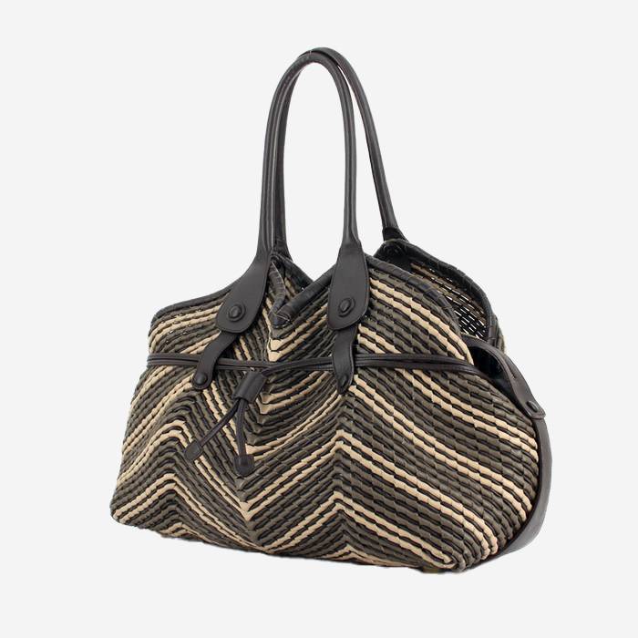 Borsa Salvatore Ferragamo in pelle marrone beige e color talpa - 00pp