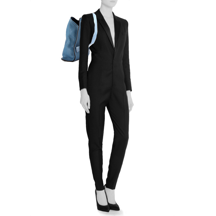 Zaino in pelle togo blu - Detail D1