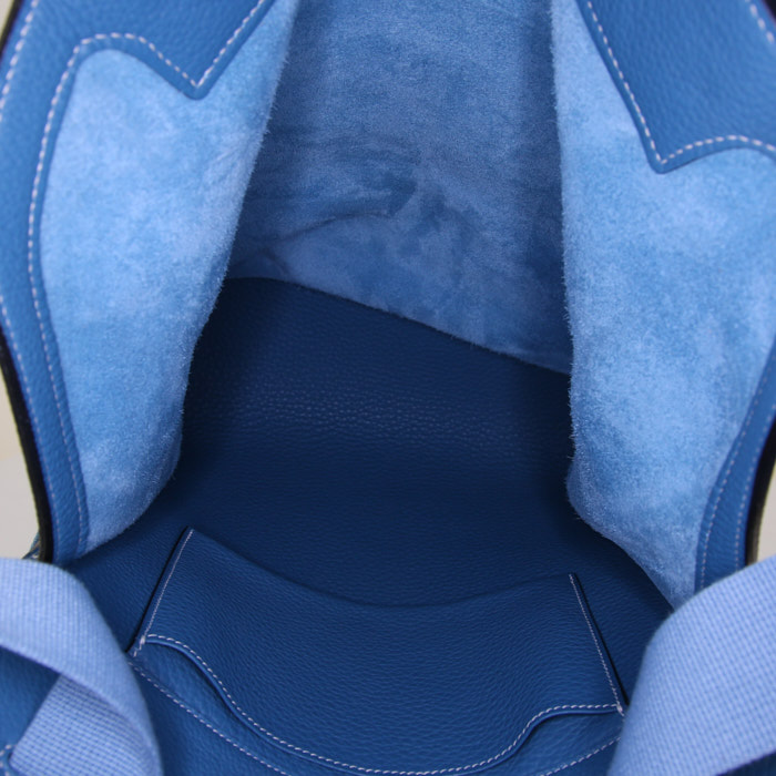 Backpack in blue jean togo leather - Detail D2