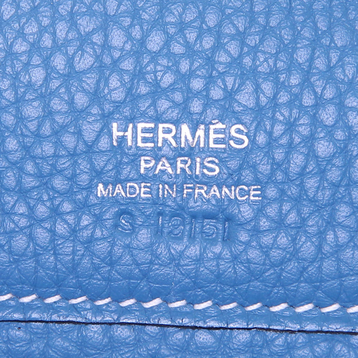 Backpack in blue jean togo leather - Detail D3