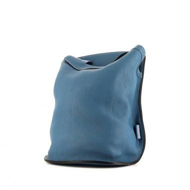 Sac à dos en cuir togo bleu-jean